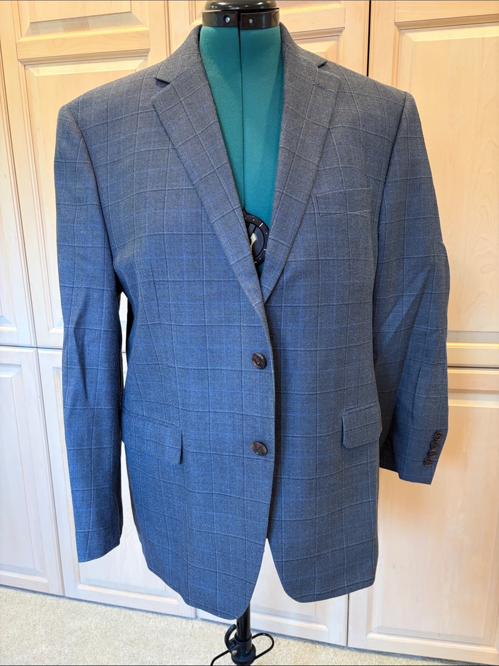 Ralph Lauren Gray-Blue Windowpane Sport Coat